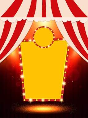  Retro casino afiş poster şablonu. Tanıtım, konser, gösteri için tasarım. Vektör çizim