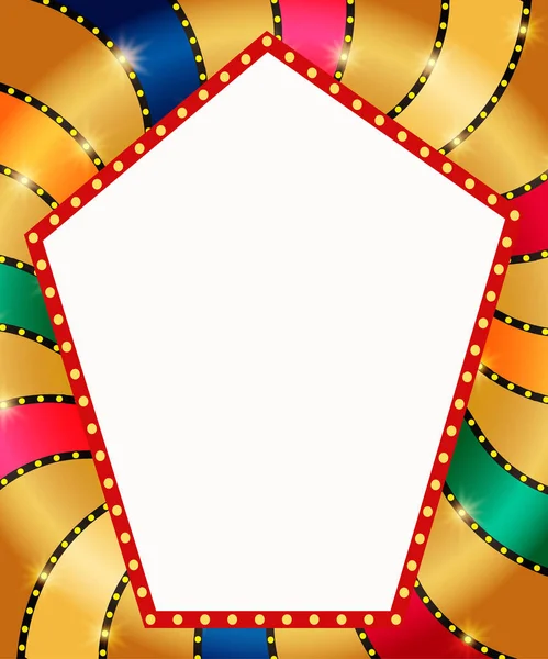 Retro Banner Auf Bunt Leuchtendem Hintergrund Vektorillustration — Stockvektor