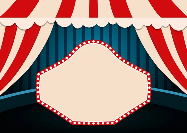 Poster Sjabloon Met Retro Circus Banner Ontwerp Voor Presentatie Concert — Stockvector