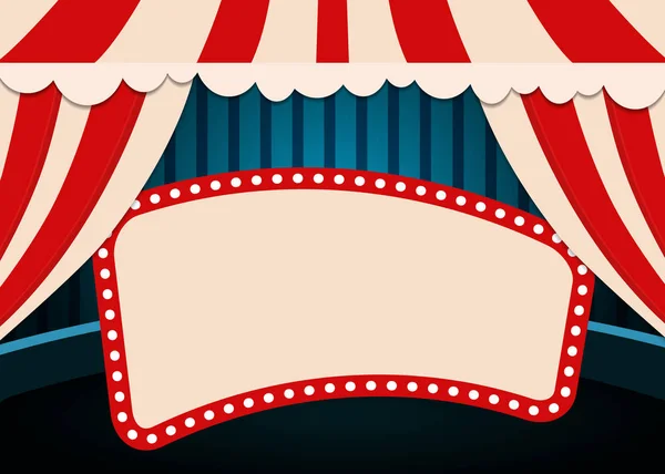 海报模板与复古马戏团横幅 设计演示 音乐会 矢量插图 — 图库矢量图片