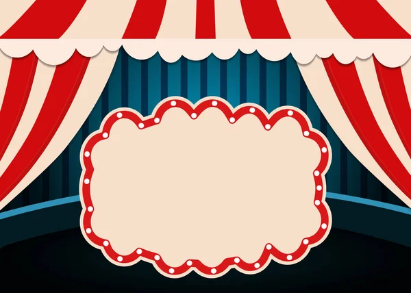 Plakát Šablona Transparentem Retro Cirkus Design Pro Prezentaci Koncert Show — Stockový vektor
