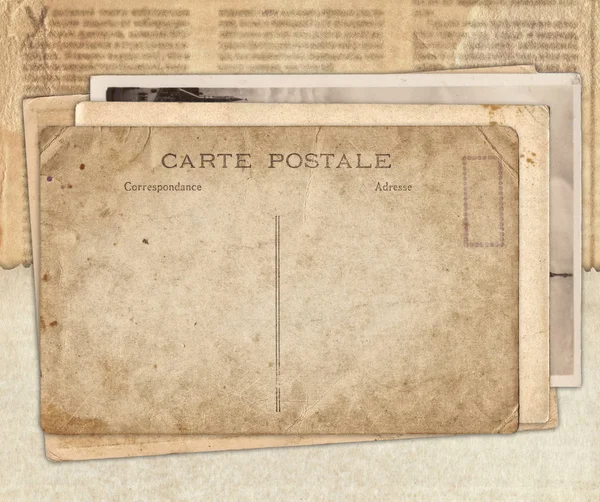 Cartão Postal Vintage Fundo Textura Jornal Antigo — Fotografia de Stock