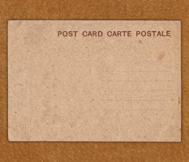 Kahverengi deri doku arka plan üzerinde Vintage kartpostal