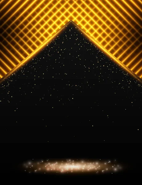 Розкішний Чорно Золотий Фон Дизайн Презентації Концерту Шоу Векторні Ілюстрації — стоковий вектор