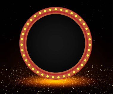 Lüks siyah ve altın arka plan. Tanıtım, konser, gösteri için tasarım. Vektör çizim