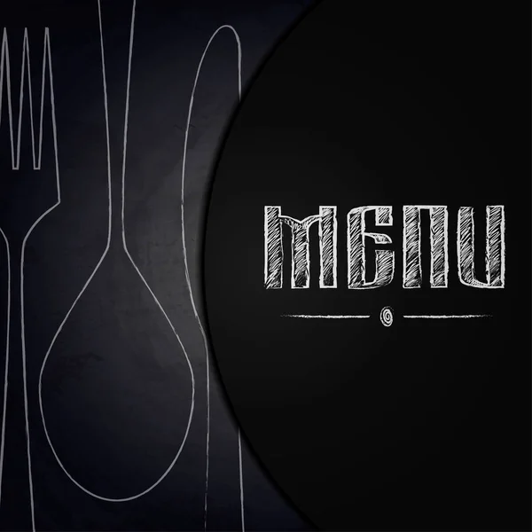 Menú Restaurante Sobre Fondo Pizarra Negra Ilustración Vectorial — Archivo Imágenes Vectoriales