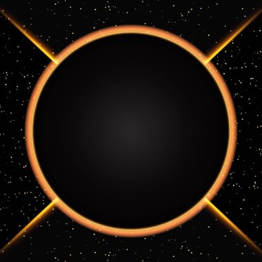 Lüks siyah ve altın arka plan. Tanıtım, konser, gösteri için tasarım. Vektör çizim