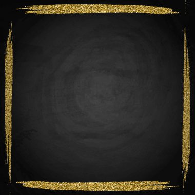 Tebrik teklif kartvizit şablonu. Yazı tahtası üzerinde altın parlayan çerçeve. Vektör çizim