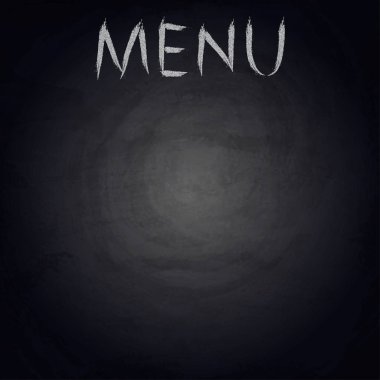 Siyah Kara tahta arka plan üzerinde Restoran Menü. Vektör çizim