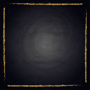 Tebrik teklif kartvizit şablonu. Yazı tahtası üzerinde altın parlayan çerçeve. Vektör çizim