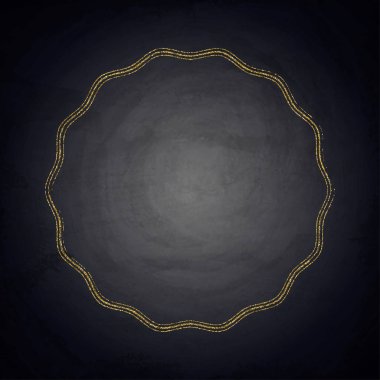 Tebrik teklif kartvizit şablonu. Yazı tahtası üzerinde altın parlayan çerçeve. Vektör çizim