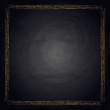 Tebrik teklif kartvizit şablonu. Yazı tahtası üzerinde altın parlayan çerçeve. Vektör çizim