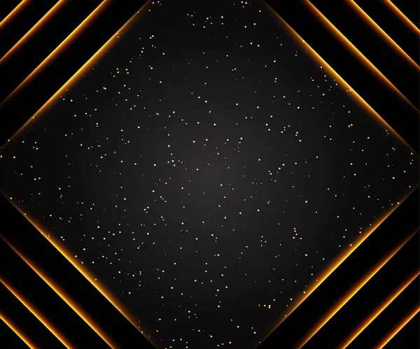 Роскошный Черный Золотой Фон Дизайн Презентации Концерта Шоу Векторная Иллюстрация — стоковый вектор