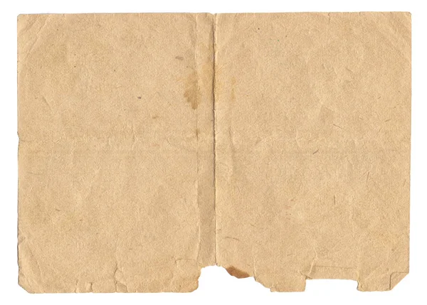 Altes Papier Mit Kratzern Und Flecken Textur Isoliert Auf Weiß — Stockfoto