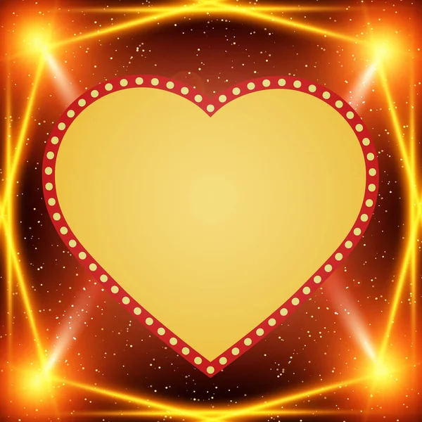 Fondo de San Valentín con corazón dorado en textur rojo de lujo — Vector de stock