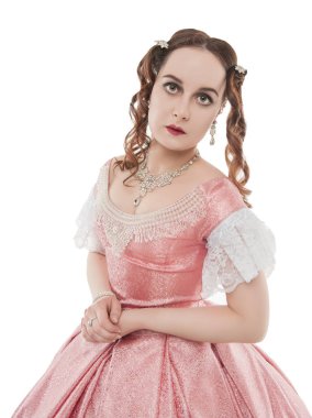 İzole Ortaçağ içinde genç güzel kadın 