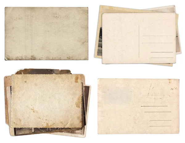 Conjunto de varios papeles antiguos y postales con arañazos y manchas —  Fotos de Stock