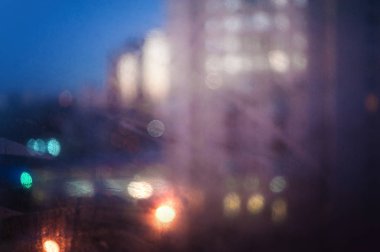 Akşam şehir thro ışıkları ile bulanık soyut arka plan