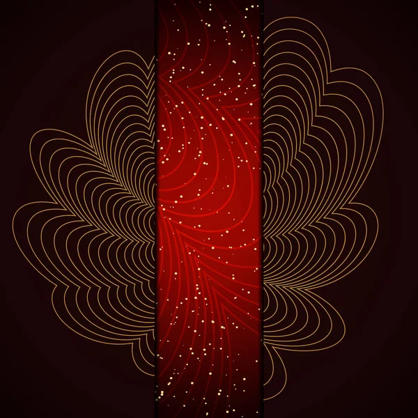 Luxo fundo vermelho e dourado. Design para apresentação, concerto — Vetor de Stock