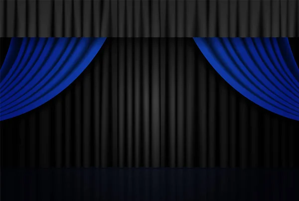 Fundo com cortina azul e preto —  Vetores de Stock