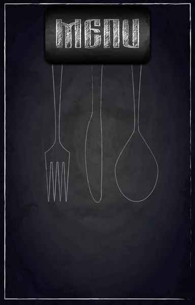 Μενού του εστιατορίου σε φόντο μαύρο πίνακα κιμωλίας — Διανυσματικό Αρχείο