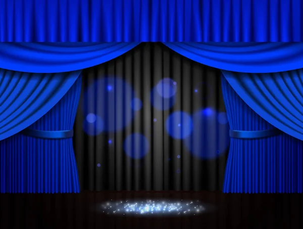 Fondo con cortina negra y azul. Diseño para presentación , — Vector de stock
