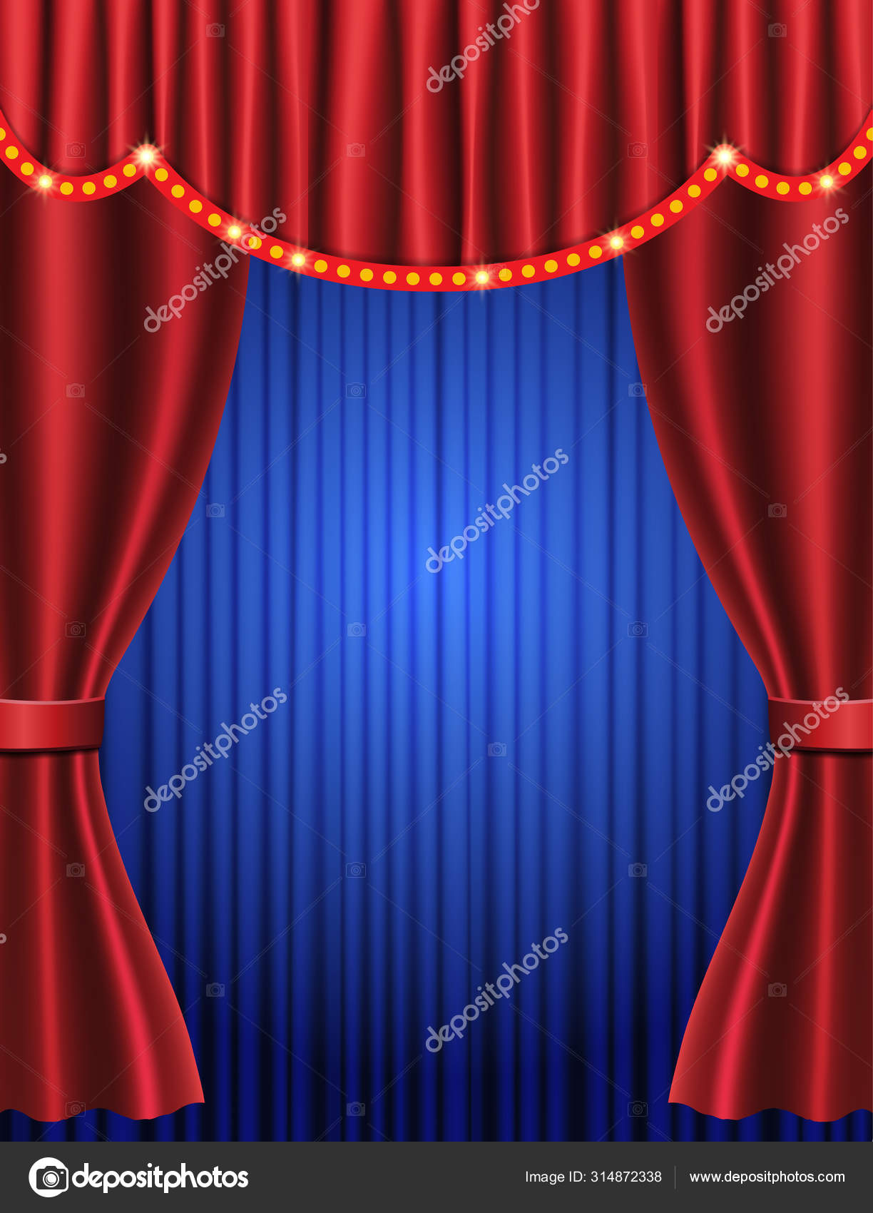 Fondo con cortina azul y roja. Diseño para presentación, c Vector de stock  #314872338 de ©DarkBird, image size:1224x1700