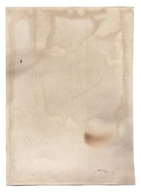 Yanmış kenarları, lekeleri ve çizikleri olan eski model kaba doku retro kağıdı. 