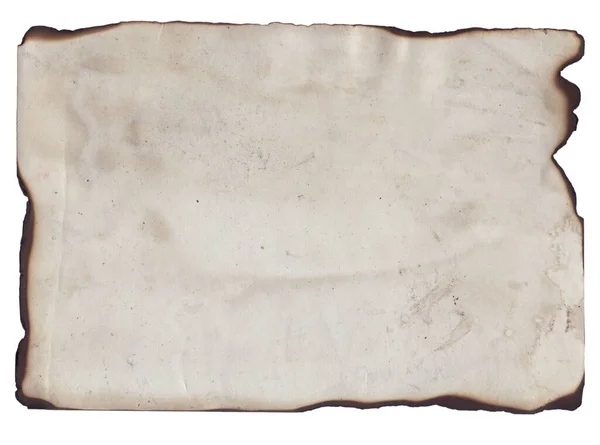 Oude Vintage Ruwe Textuur Retro Papier Met Verbrande Randen Vlekken — Stockfoto