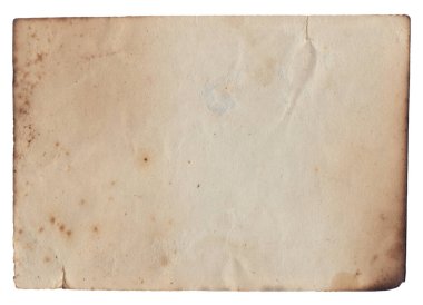 Yanmış kenarları, lekeleri ve çizikleri olan eski model kaba doku retro kağıdı. 