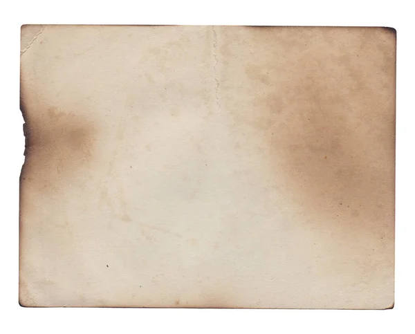 Kertas Retro Tekstur Kasar Vintage Lama Dengan Pinggiran Terbakar Noda — Stok Foto