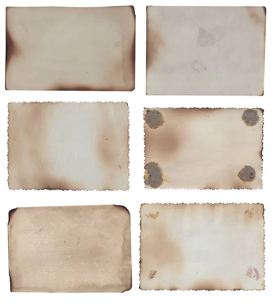 古いヴィンテージラフなテクスチャの束焼きエッジ 汚れや傷の背景とレトロな紙 — ストック写真