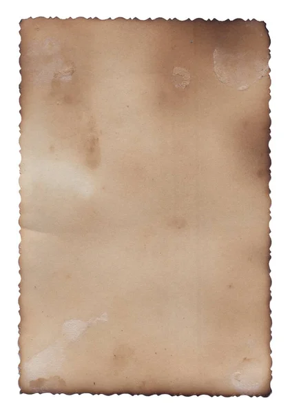 Старая Винтажная Грубая Текстура Ретро Бумаги Обожженными Краями Пятнами Царапинами — стоковое фото
