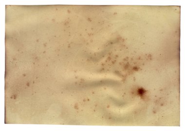 Yanmış kenarları, lekeleri ve çizikleri olan eski model kaba doku retro kağıdı. 