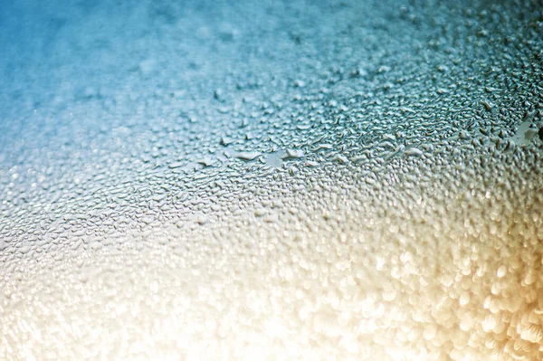 Abstract Wazig Bokeh Achtergrond Met Dauw Water Regen Druppels Glas — Stockfoto