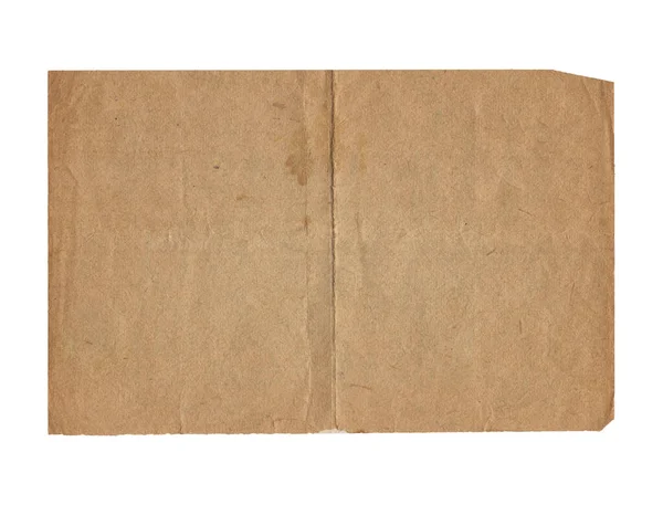 Oude Vintage Ruwe Papier Met Krassen Vlekken Textuur Geïsoleerd Wit — Stockfoto