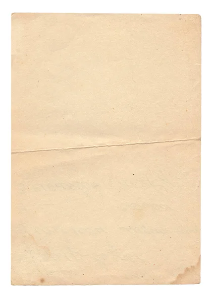 Antiguo Papel Rugoso Vintage Con Arañazos Manchas Textura Aislada Blanco — Foto de Stock