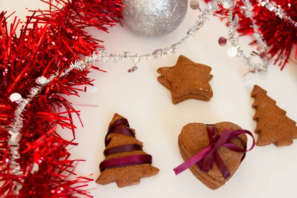 Lebkuchen Und Neujahrsdekoration — Stockfoto