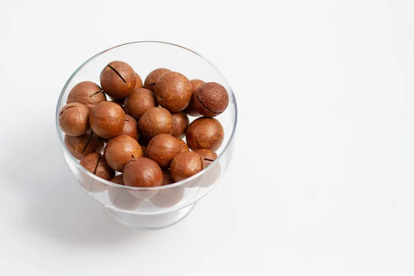 Macadamia Nuts White Background — Stock Photo, Image