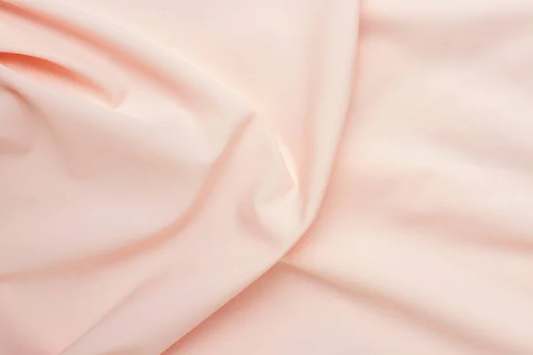 Zijde Roze Stof Met Een Grote Vouw Gedrapeerde Golven — Stockfoto
