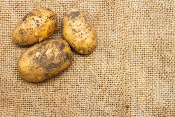 Frische Neue Kartoffeln Mit Der Schale Auf Der Braunen Tüte — Stockfoto