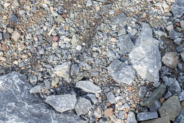 Pebble Stones on the shore. Little rocks on river bank.