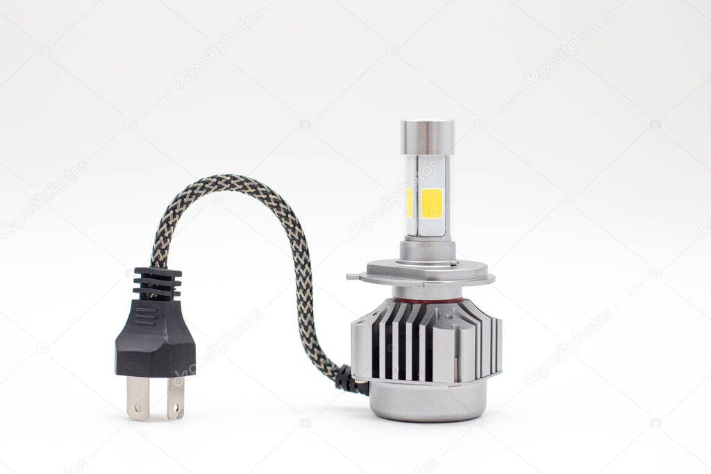 LED bulb for car lamps. LED car lamp isolated white background.