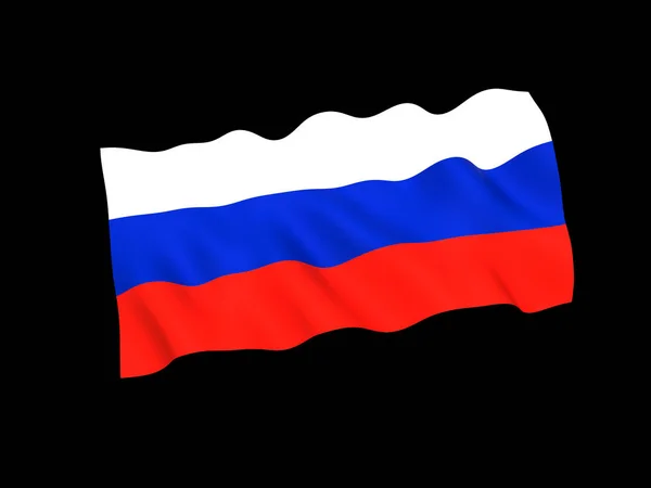 Russia flag on black background — Stock Photo, Image