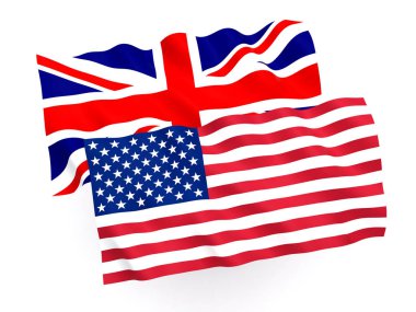 Birleşik Krallık ve Amerikan bayrakları