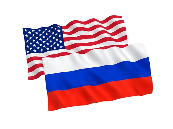 Ryska och amerikanska flaggor — Stockfoto