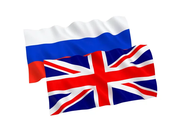Флаги Великобритании и России — стоковое фото