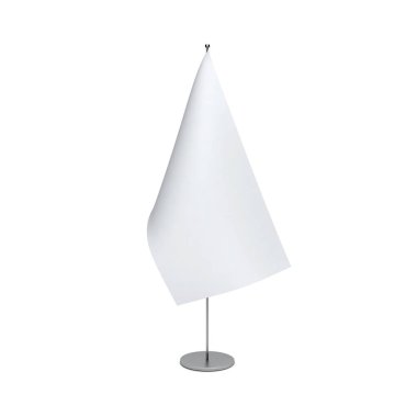 Beyaz bayrak bayrak direği üzerinde.