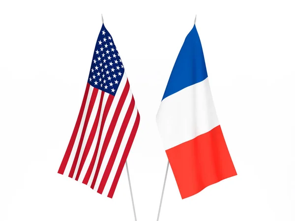 Frankrike och Amerika flaggor — Stockfoto