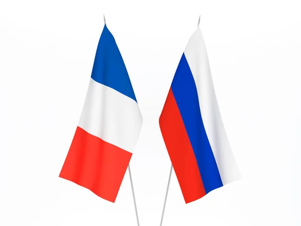 Drapeaux France et Russie — Photo